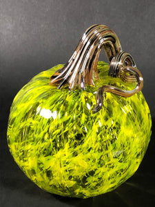 Glass Pumpkin - Green Mix 5" x 5"x5.25"