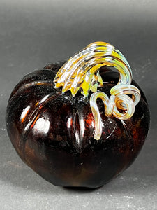 Glass Pumpkin -  Dark Amber 4."x4.5"