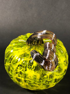 Glass Pumpkin - Green Mix 4.5"x4.5"x4"
