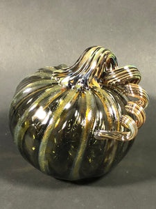 Glass Pumpkin -  Dark Grey 5.5" x 5""